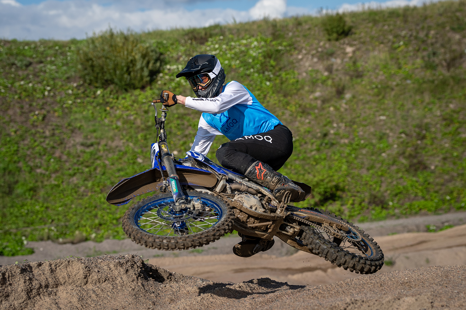 AMOQ Ascent Comp Crosströja Ljusblå-Vit 