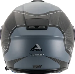 APEX Hjälm MC500 Carbon Dolomites svart/grå/silver glansig 