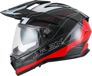 APEX Hjälm AC500 Carbon Sahara vit/röd/blå glansig