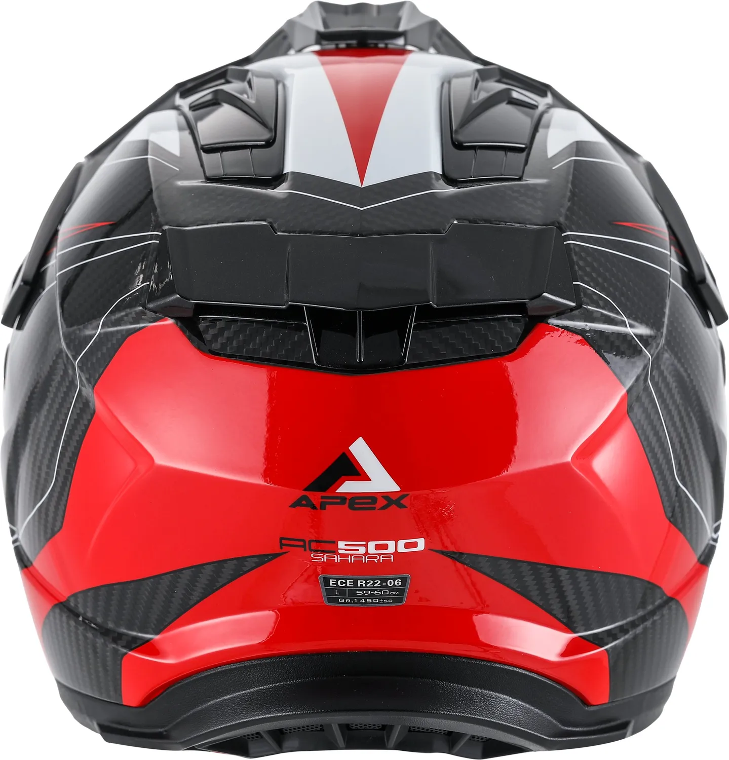 APEX Hjälm AC500 Carbon Sahara vit/röd/blå glansig