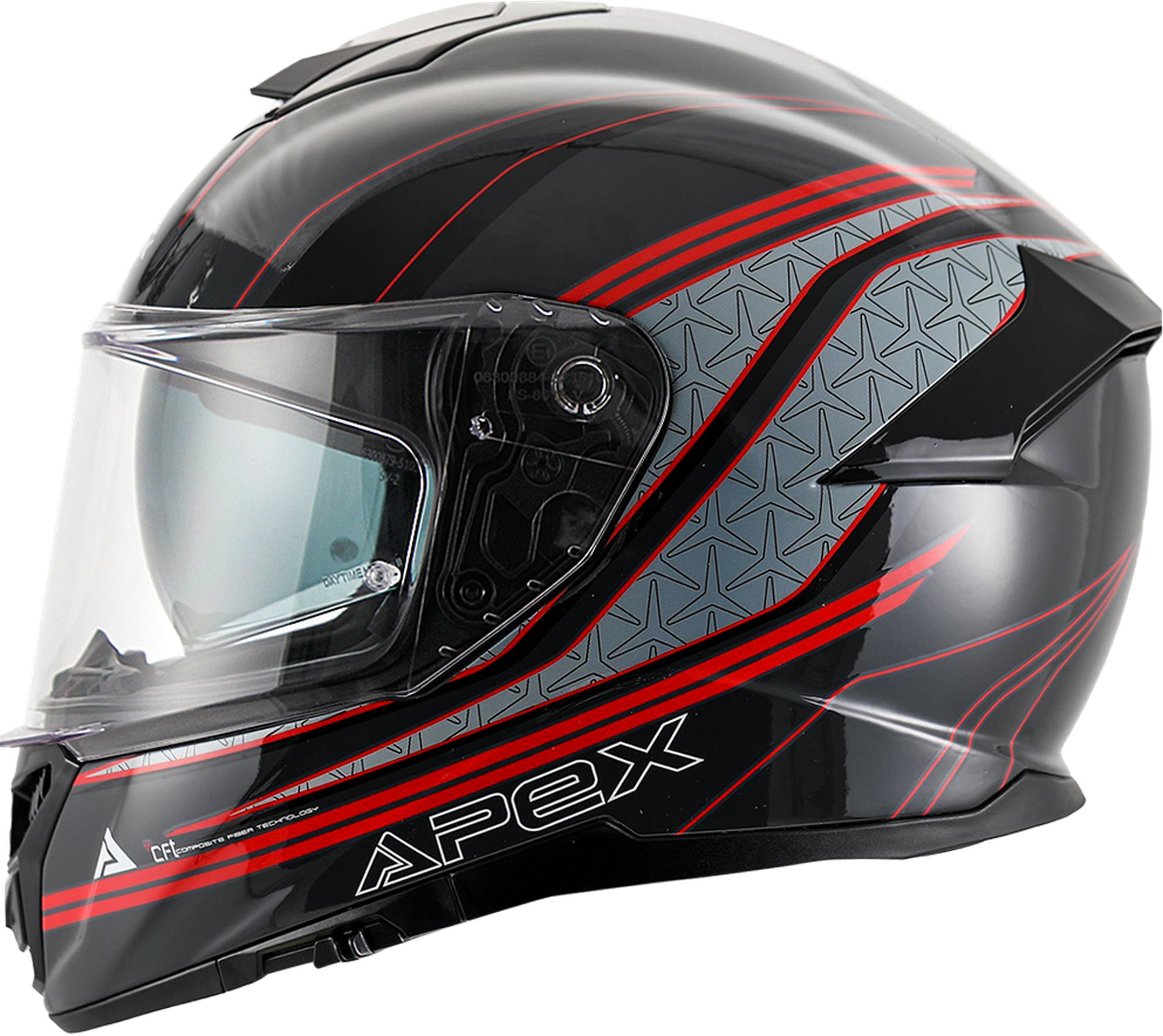 APEX Hjälm FT300 Vienna grå/röd/svart