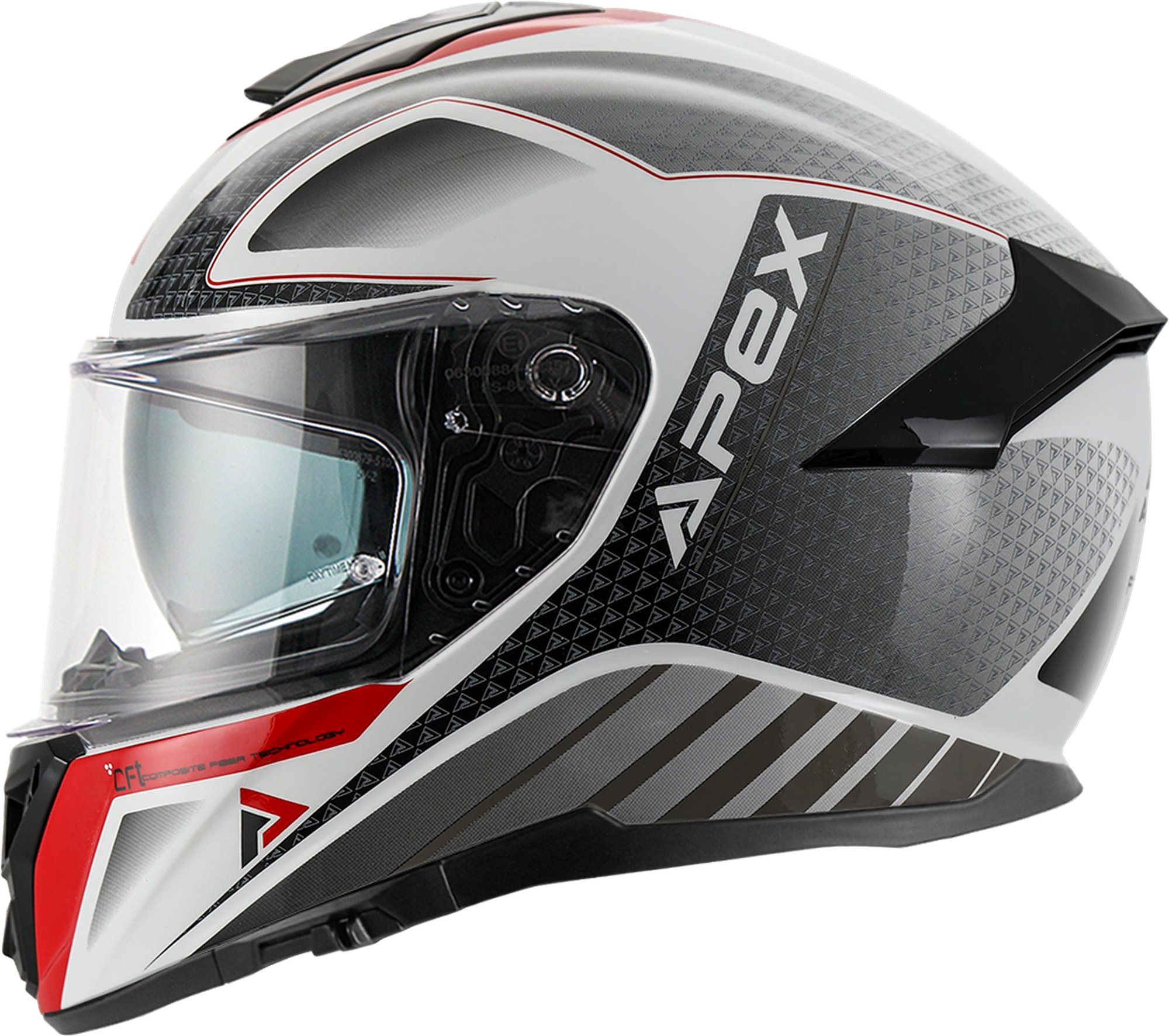 APEX Hjälm FT300 New York vit/grå/röd