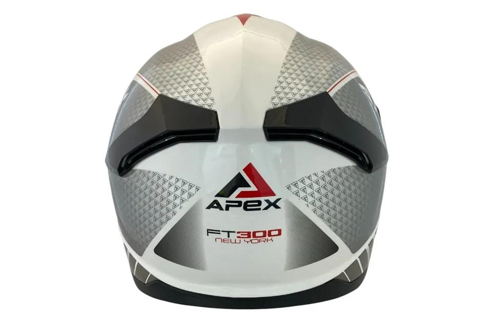 APEX Hjälm FT300 New York vit/grå/röd