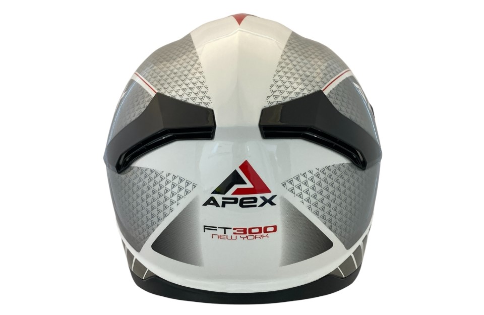 APEX Hjälm FT300 New York vit/grå/röd