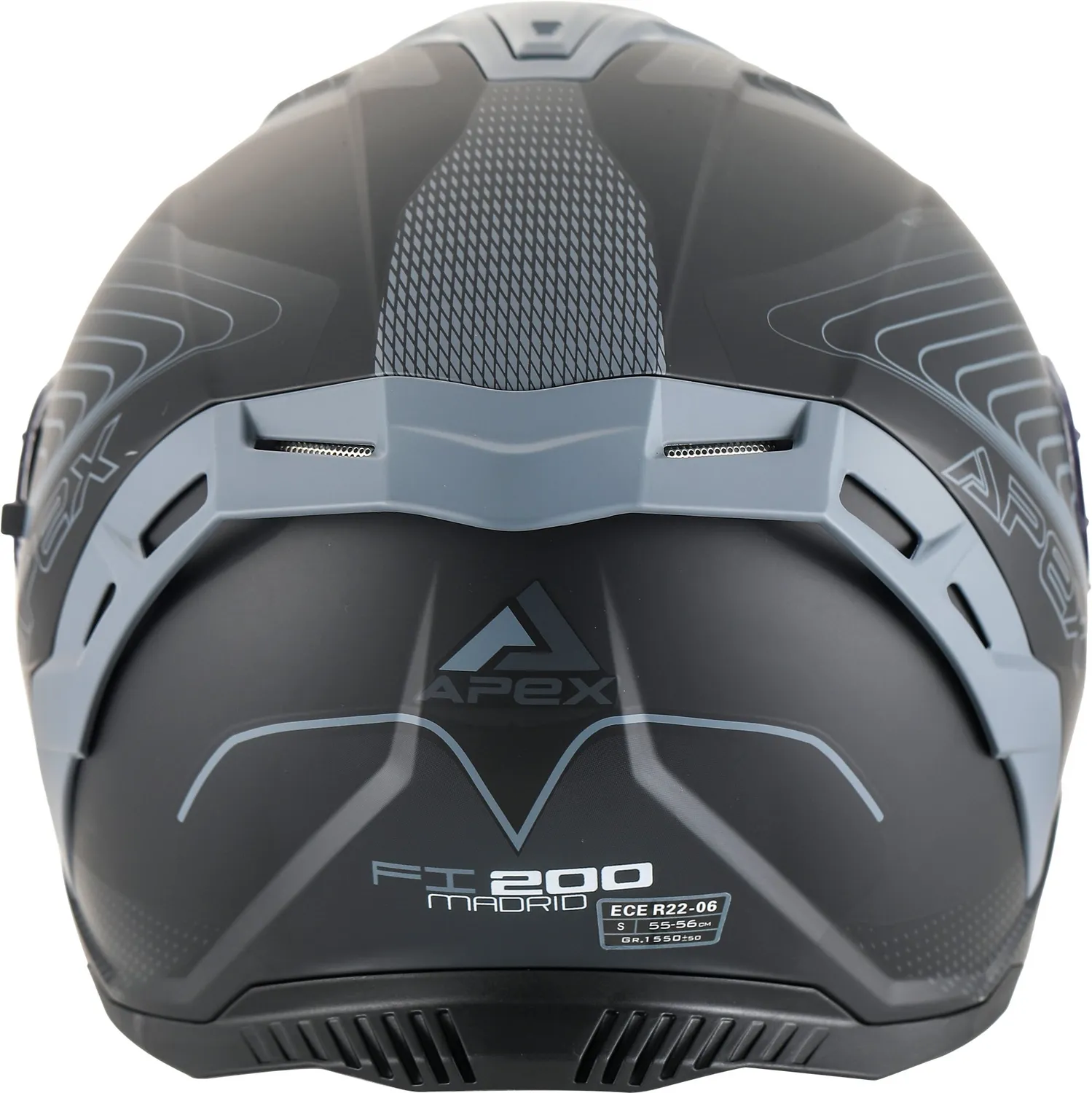 APEX Hjälm FI200 Madrid grå/svart
