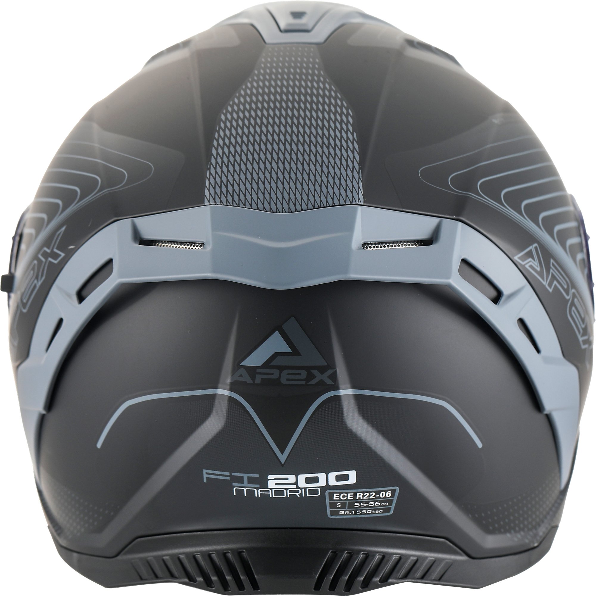 APEX Hjälm FI200 Madrid grå/svart