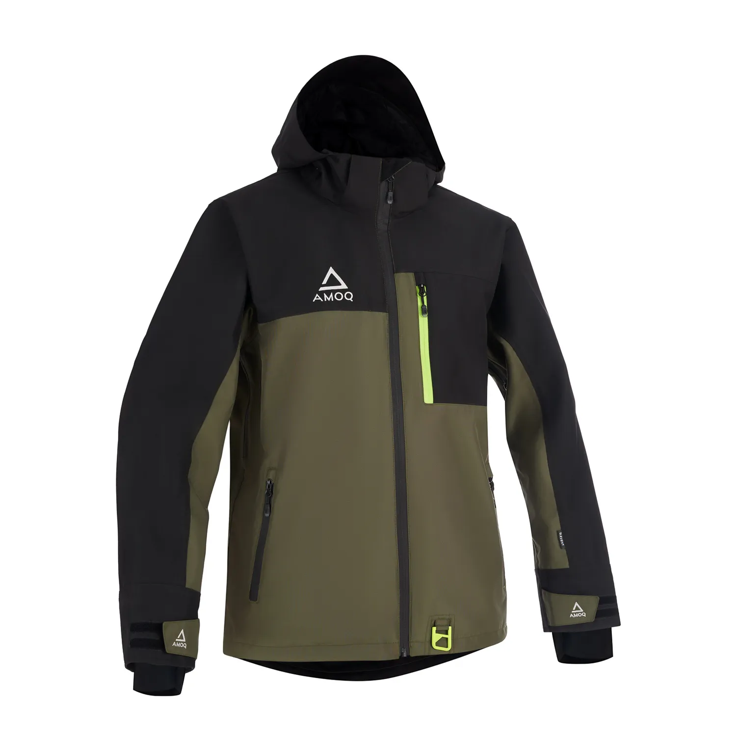 AMOQ Dynamic Jacka Fodrad Svart/Militärgrön/Hivis