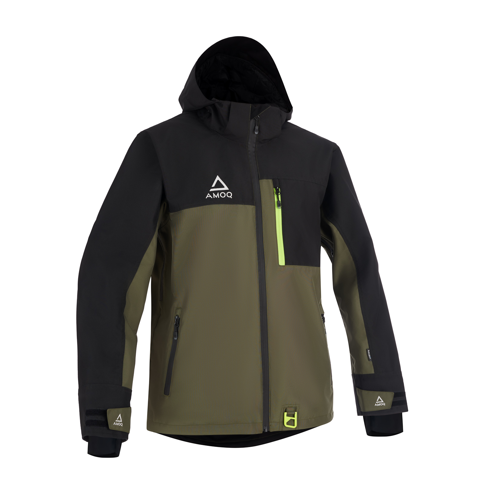 AMOQ Dynamic Jacka Fodrad Svart/Militärgrön/Hivis