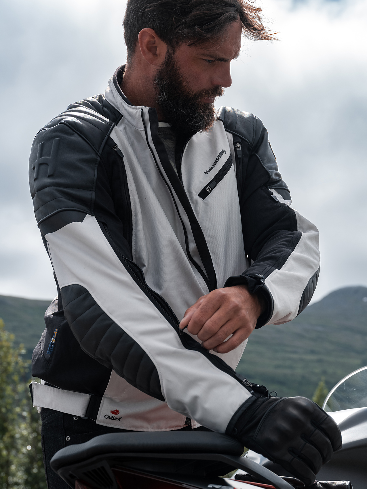 Halvarssons Textiljacka Solberg Ljusgrå/Svart 