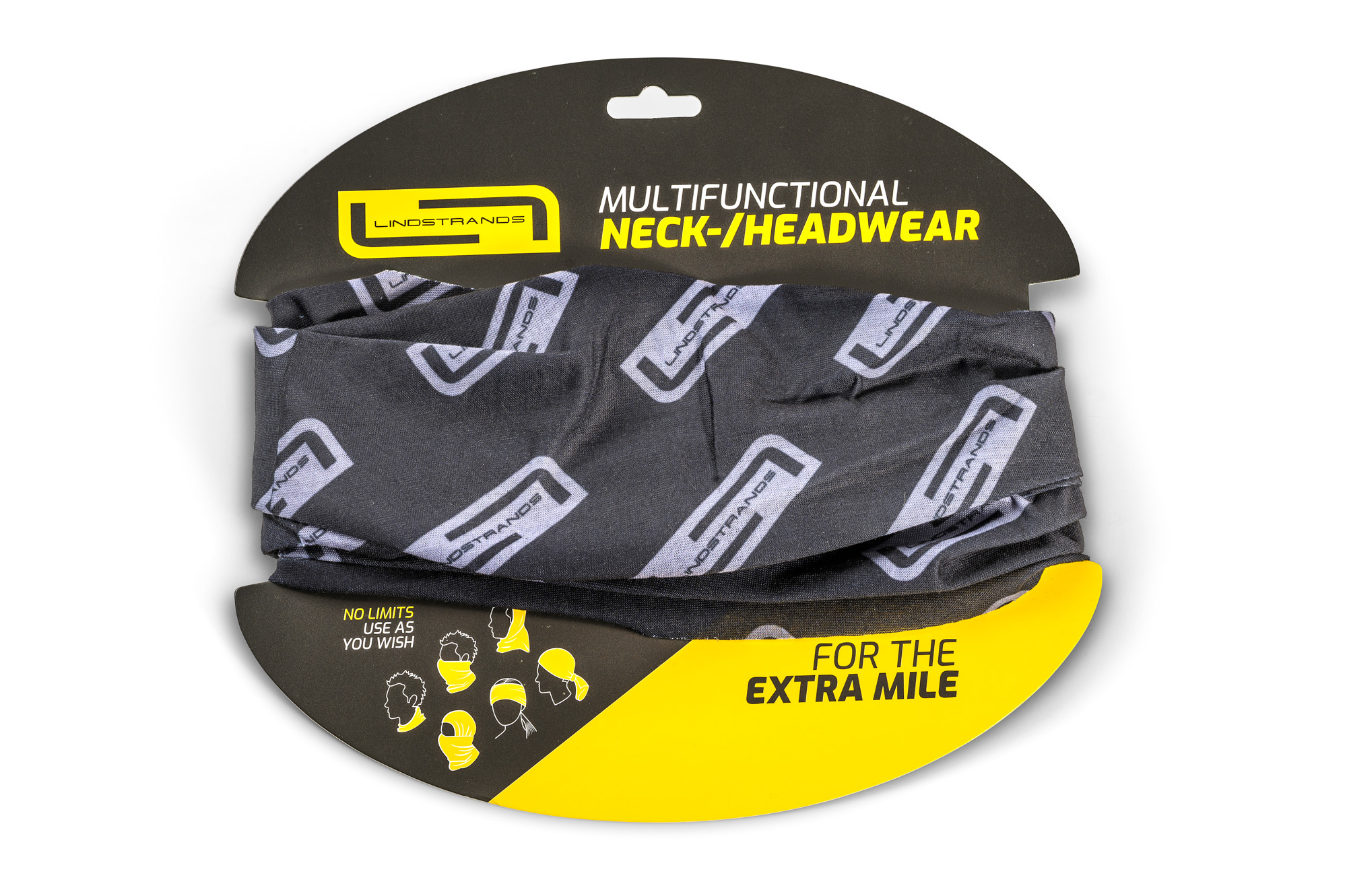 Lindstrands halskrage Neck tube L Svart/grå 