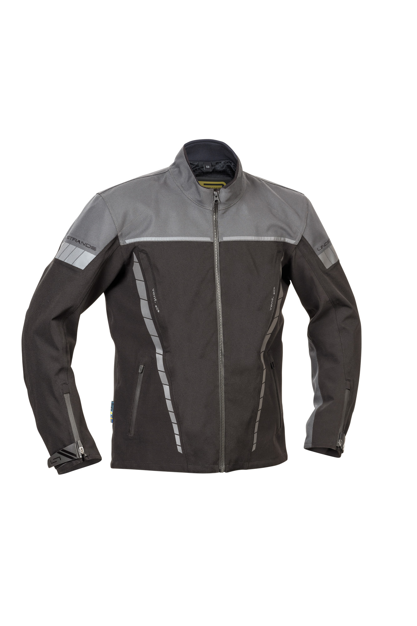 Lindstrands textiljacka Bydalen Svart/ stål grå