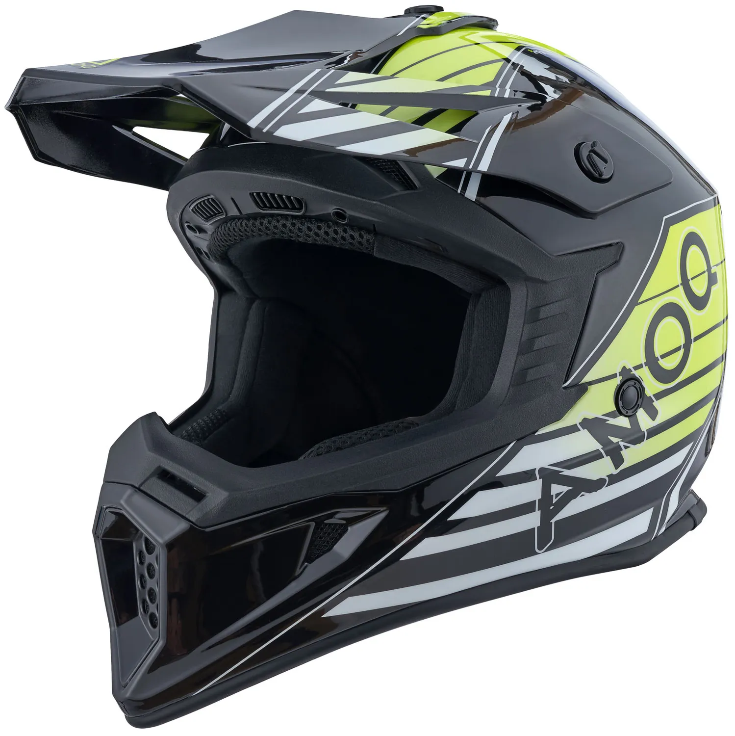 AMOQ Meteor V2 Helmet Axis Svart/Gul glansig