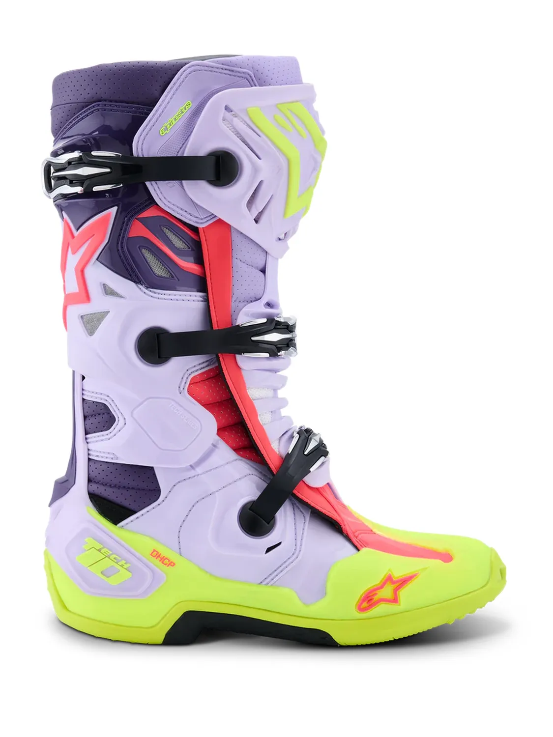 Alpinestars Stövel Vented Tech 10 Lila/Fluo Gul/Rosa