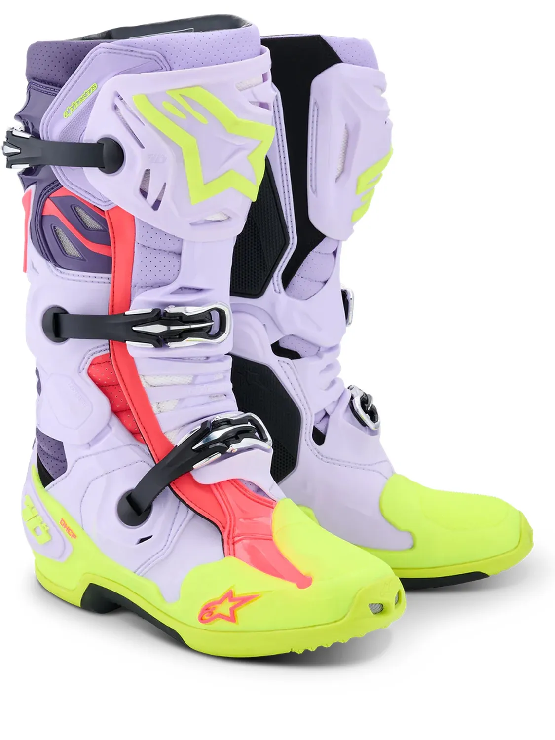 Alpinestars Stövel Vented Tech 10 Lila/Fluo Gul/Rosa