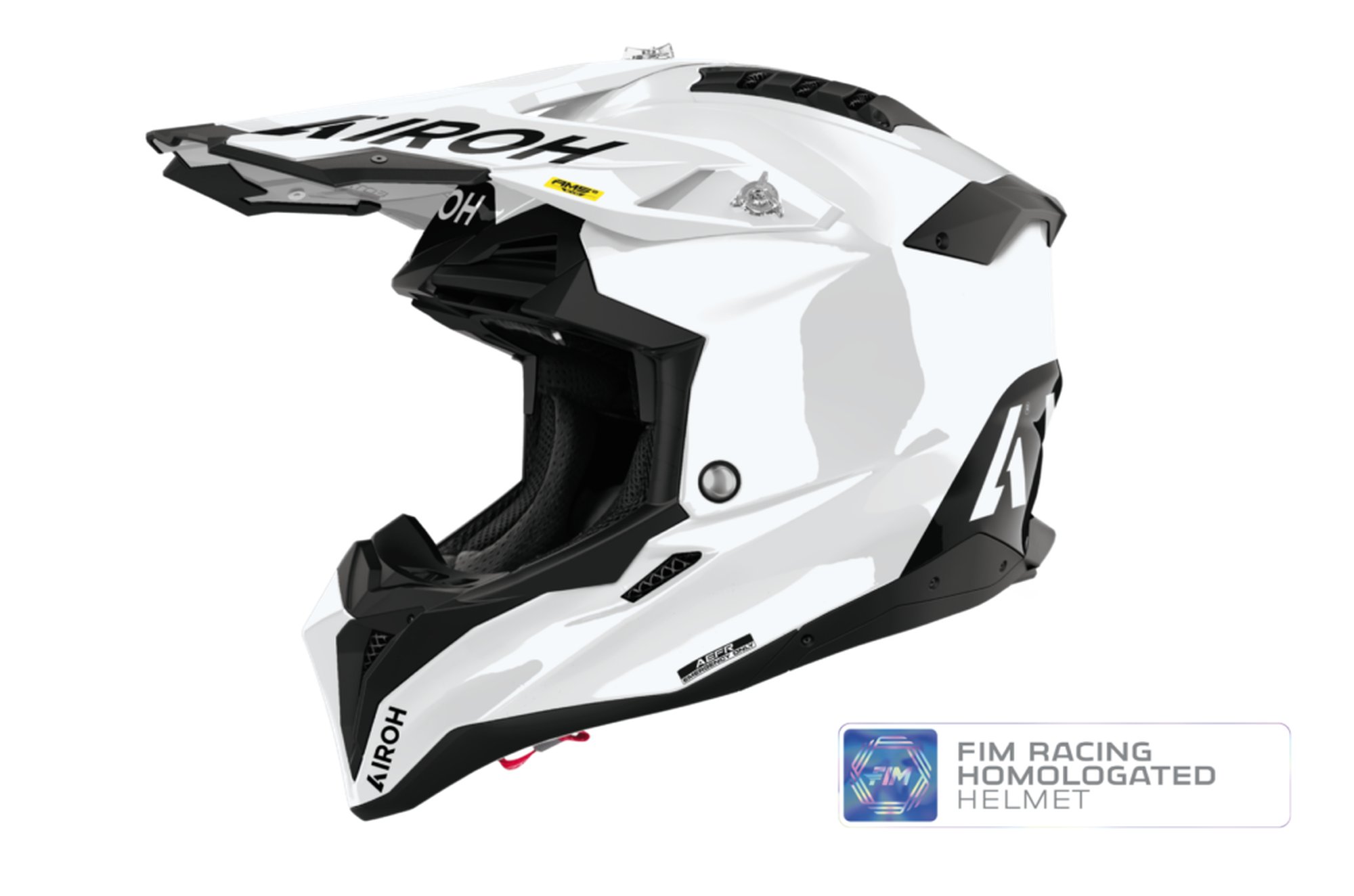 Airoh Hjälm Aviator 3 FIM vit glansig