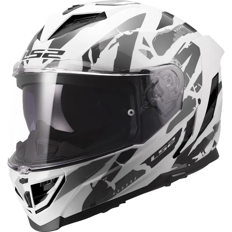 Hjälm Ls2 Ff818 Storm Iii Kaos Vit/Grå