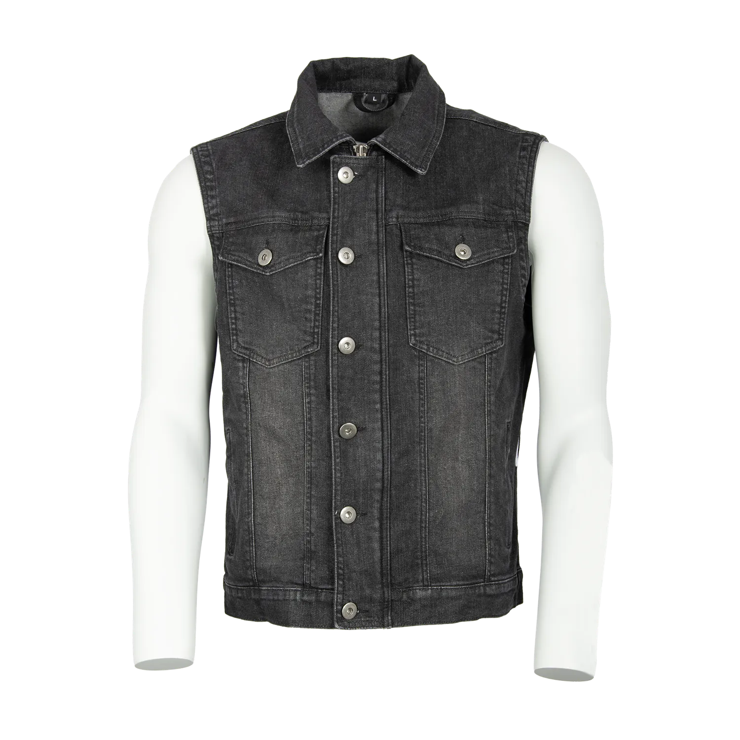 4Bikers Jeansväst Svart Tvättad