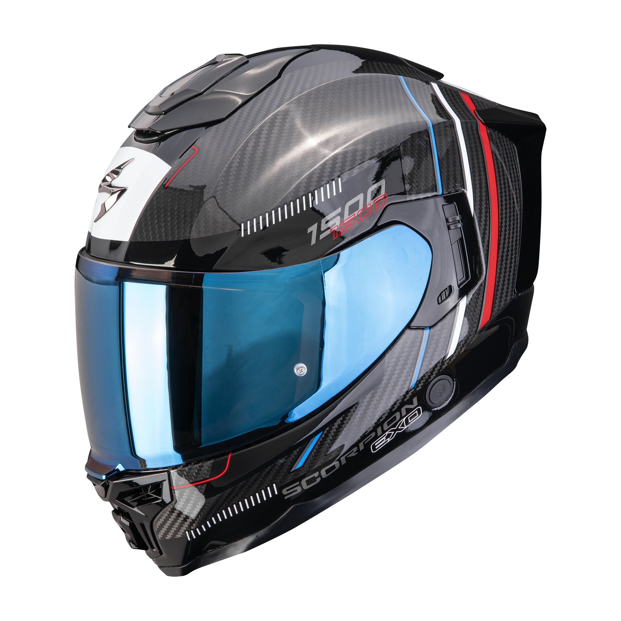 SCORPION Helmet EXO-1500 CARBON AIR ZITY Black-Red-Blue