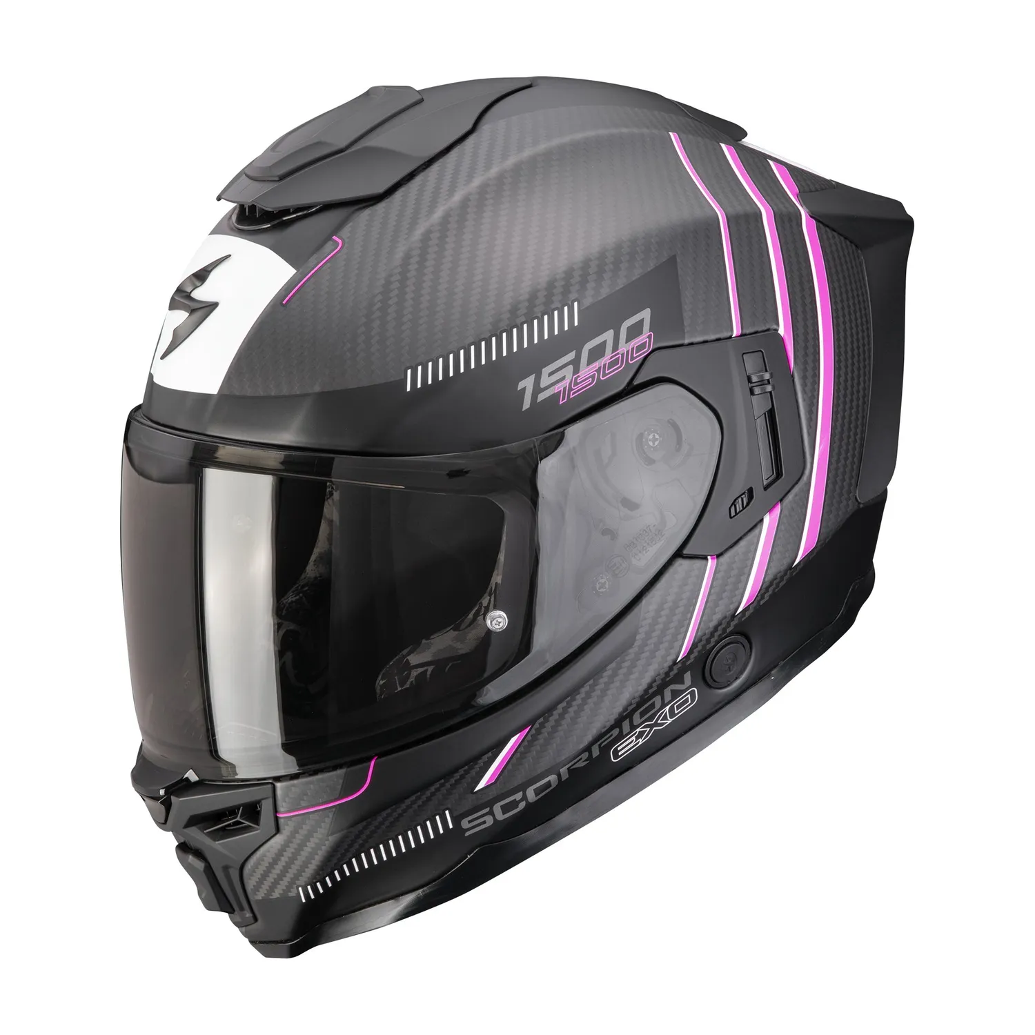 SCORPION Helmet EXO-1500 CARBON AIR ZITY Matt Black-Pink