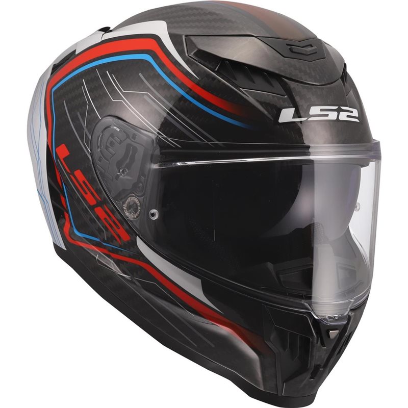 Hjälm Ls2 Ff807 Dragon Carbon Subic Vit/Blå/Röd