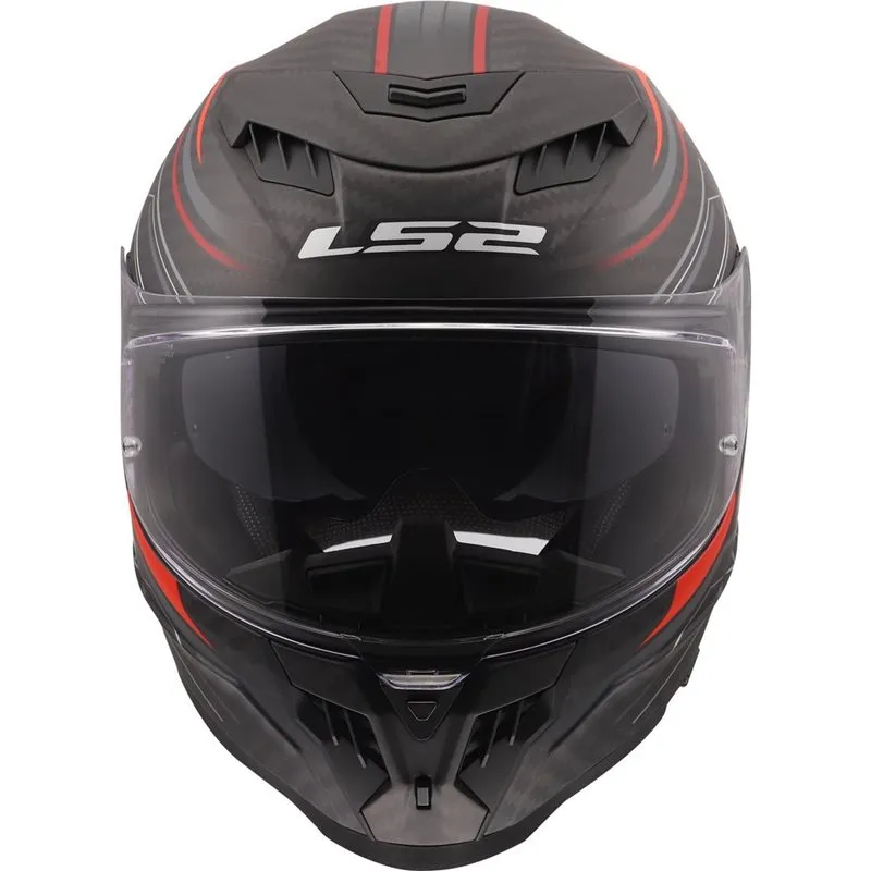 Hjälm Ls2 Ff807 Dragon Carbon Subic Röd