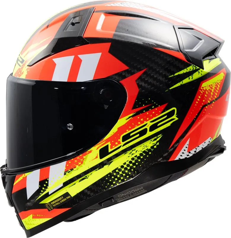 Hjälm Ls2 Ff811 Vector Ii Carbon Tantic Röd/Gul