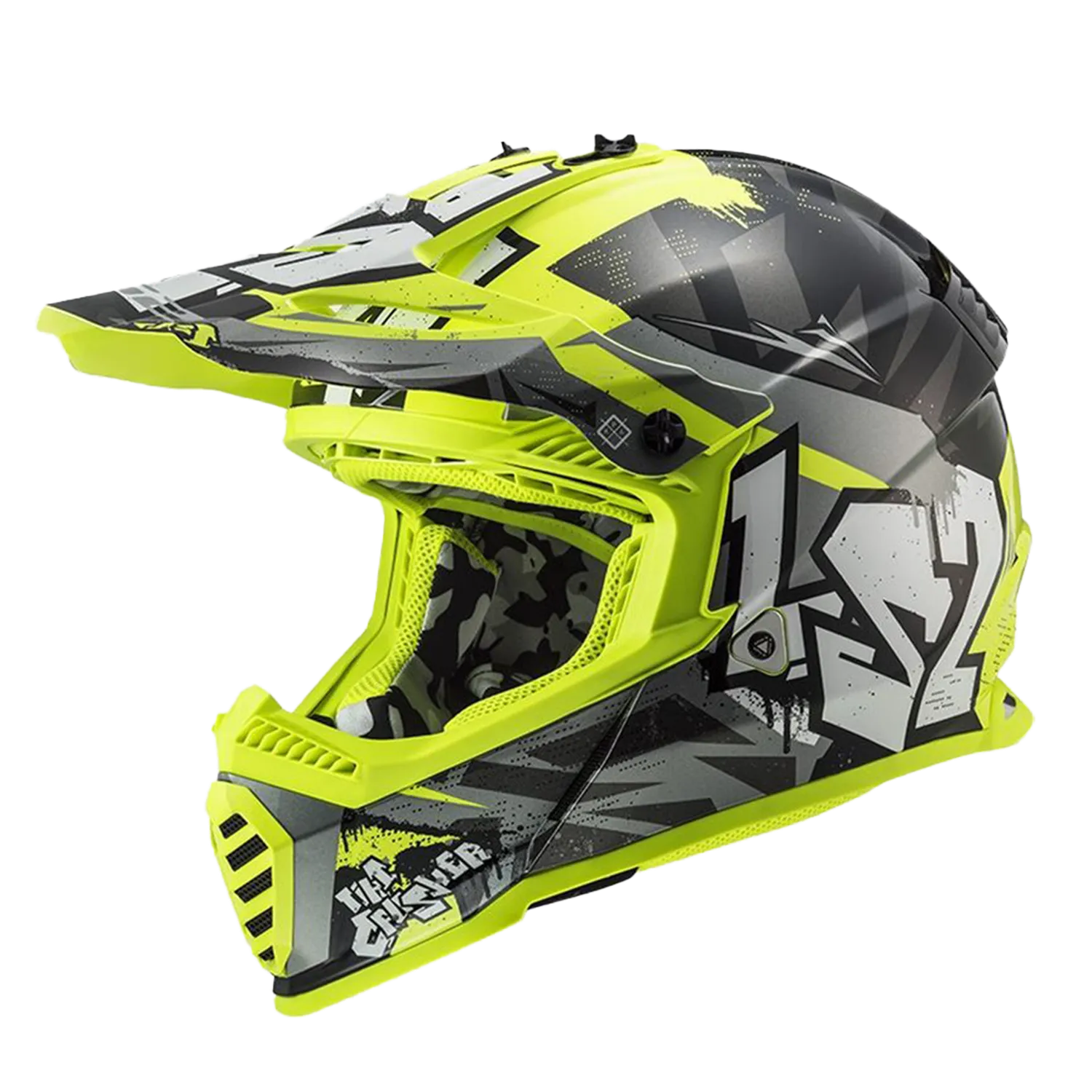 LS2 MX437 Fast II Mini Crusher Svart/Gul