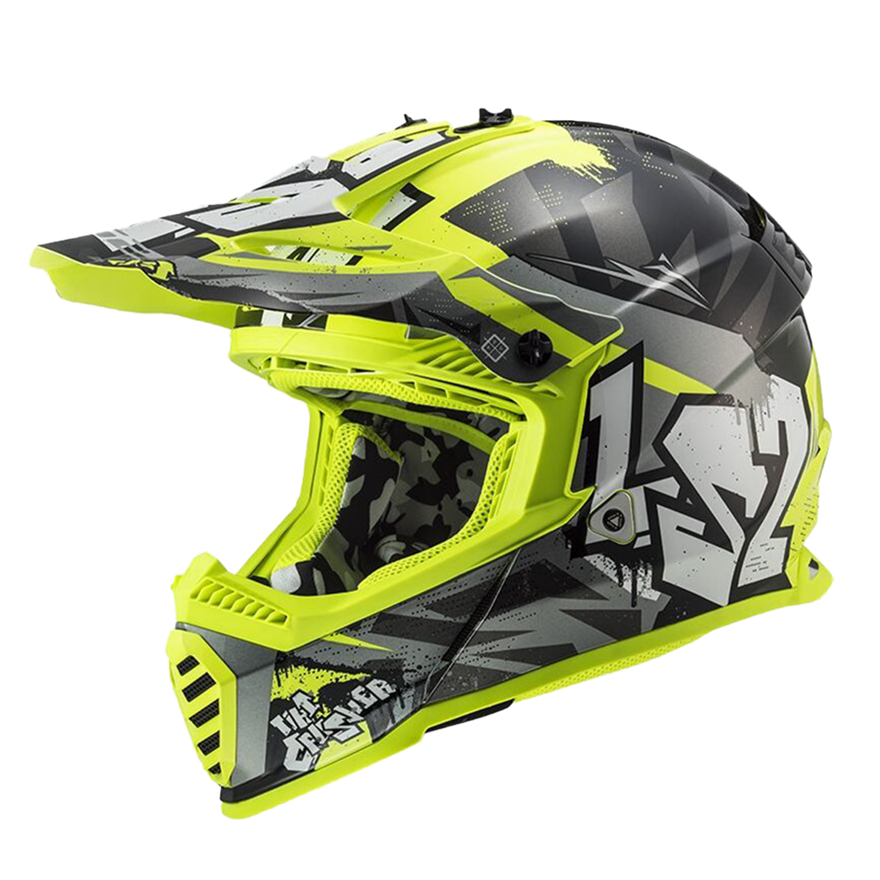 LS2 MX437 Fast II Mini Crusher Svart/Gul