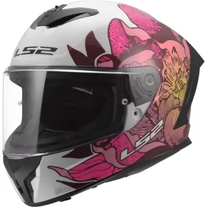 Hjälm Ls2 Ff820 Rapid Iii Poppies Ii Vit/Rosa