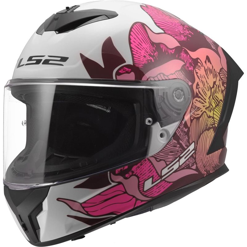 Hjälm Ls2 Ff820 Rapid Iii Poppies Ii Vit/Rosa