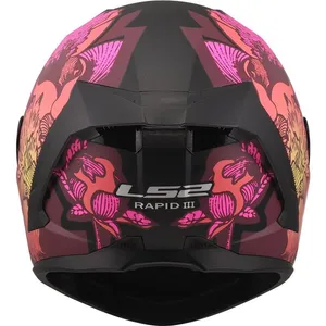 Hjälm Ls2 Ff820 Rapid Iii Poppies Ii Svart/Rosa