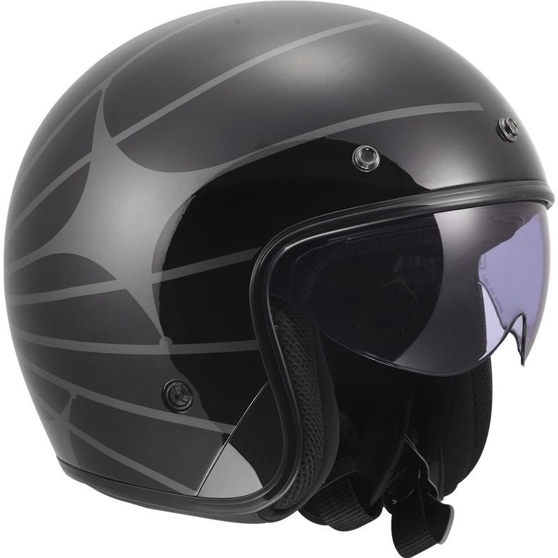 Hjälm Ls2 Of601 Bob Ii Cosmic Svart/Grå