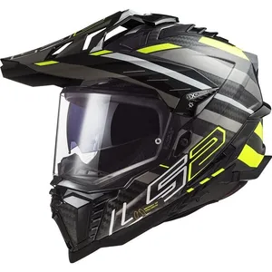 Hjälm Ls2 Mx701 Explorer Carbon Edge Svart/Gul