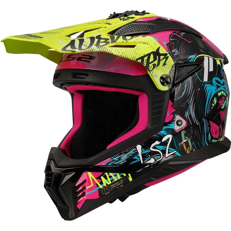 Hjälm Ls2 Mx708 Fast Ii Gorilla Lila/Gul