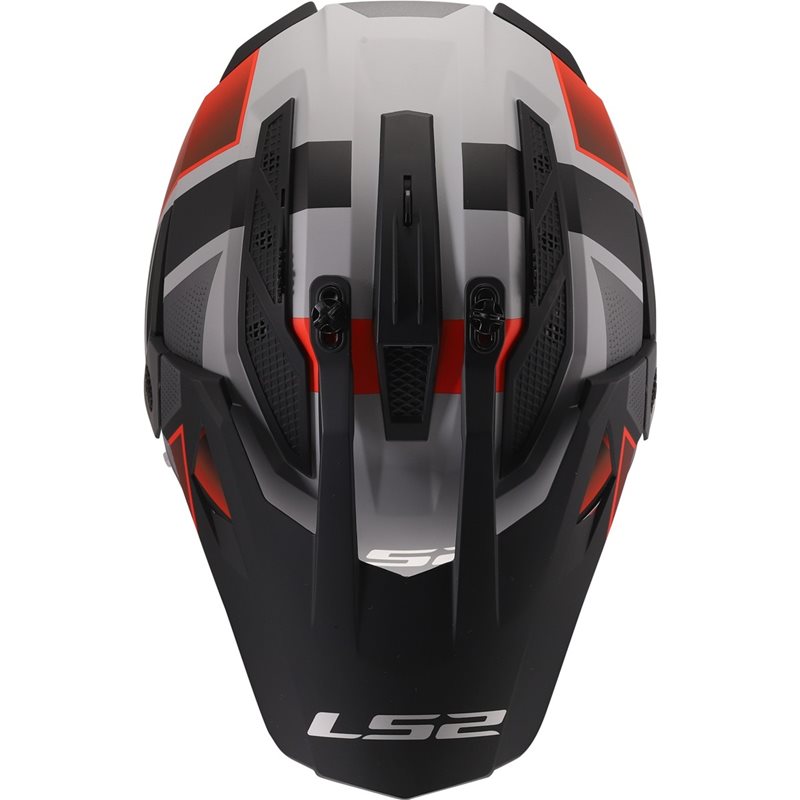 Hjälm Ls2 Mx702 Pioneer Ii Block Grå/Röd