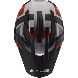 Hjälm Ls2 Mx702 Pioneer Ii Block Grå/Röd