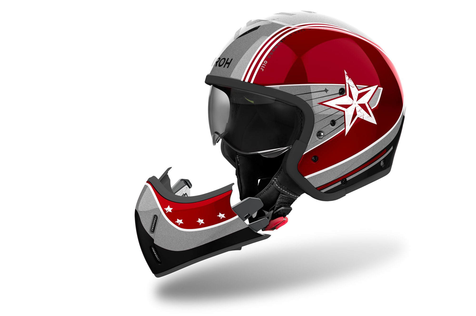 Airoh Hjälm J 110 Command Burgundy Gloss