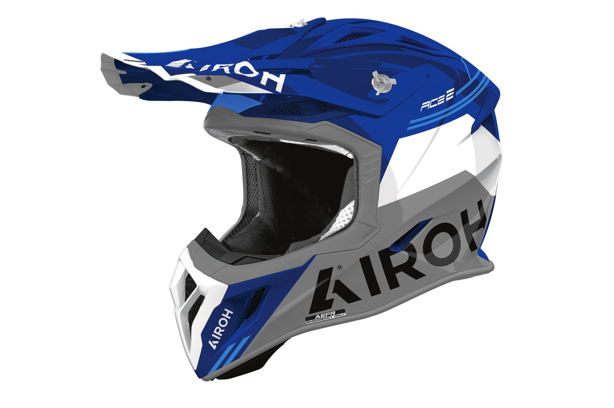 Airoh Hjälm Aviator Ace 2 Fury Blå/Grå/Vit