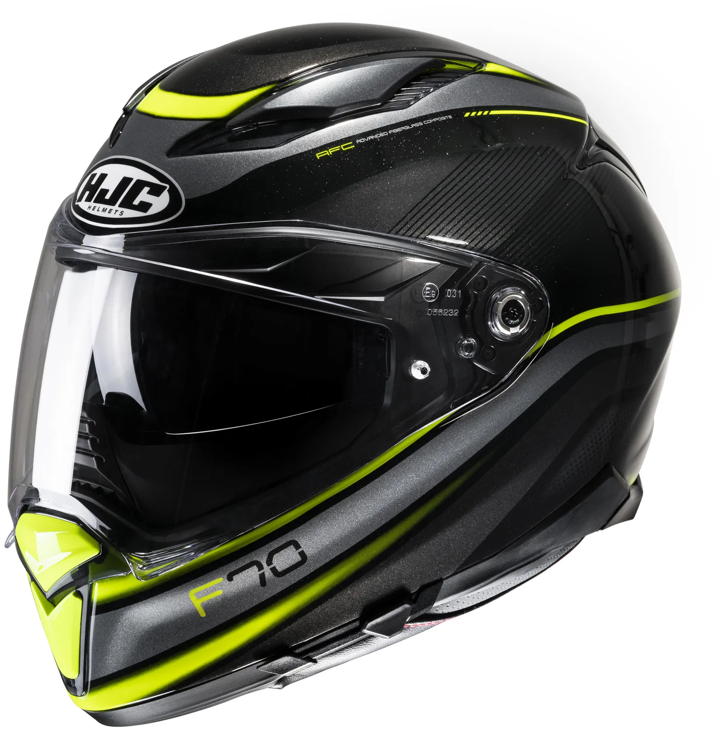 HJC Hjälm F70 Diwen Svart/Fluo Gul MC3H XS
