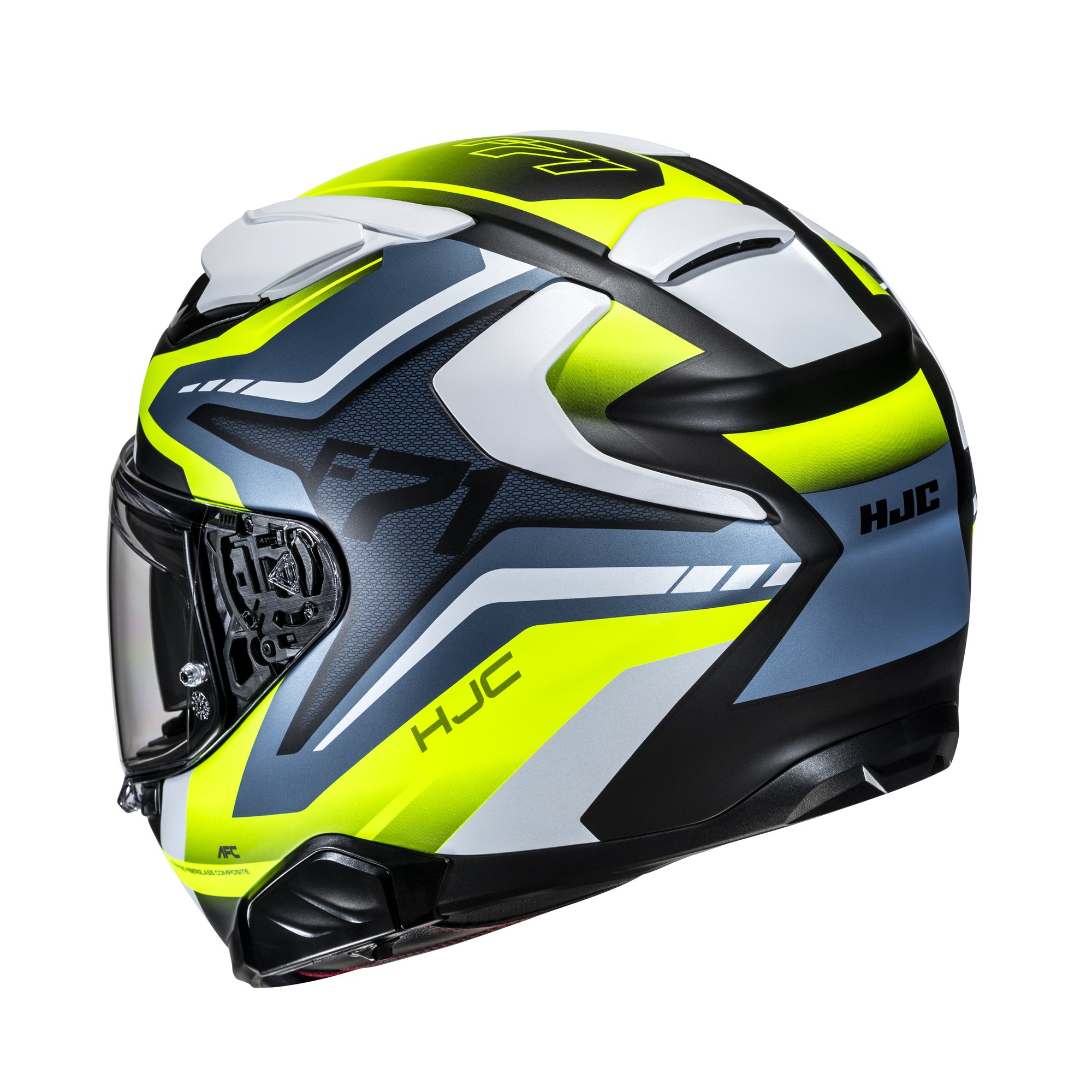 HJC Hjälm F71 Fes Vit/Fluo Gul/Blå MC3HSF