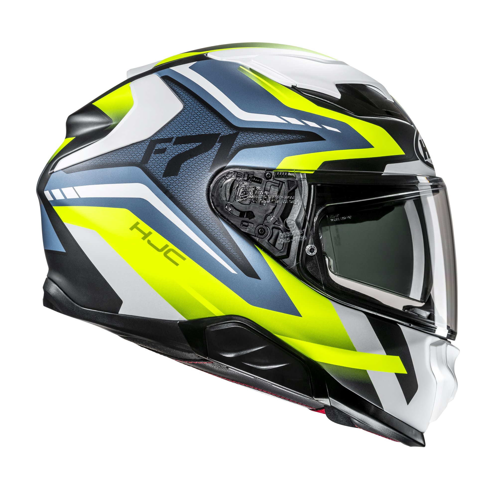HJC Hjälm F71 Fes Vit/Fluo Gul/Blå MC3HSF