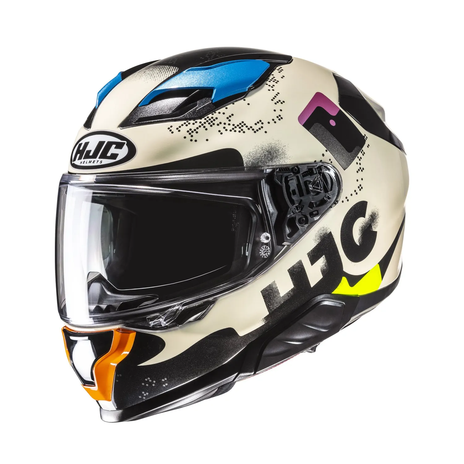 HJC Hjälm F71 Faco Vit/Svart/Multi MC28