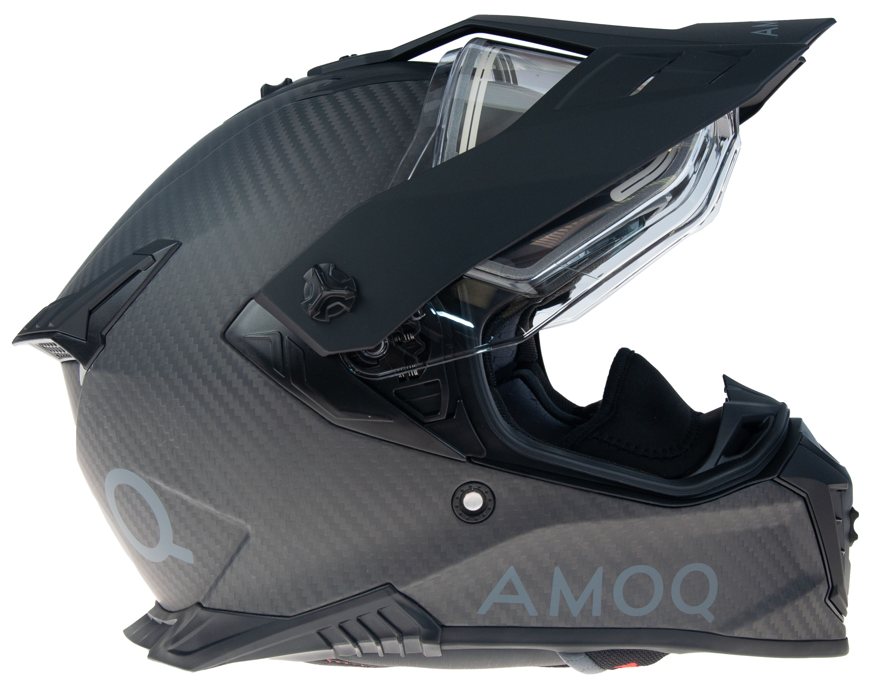 AMOQ Recoil Kolfiberhjälm med elvisir Blackout