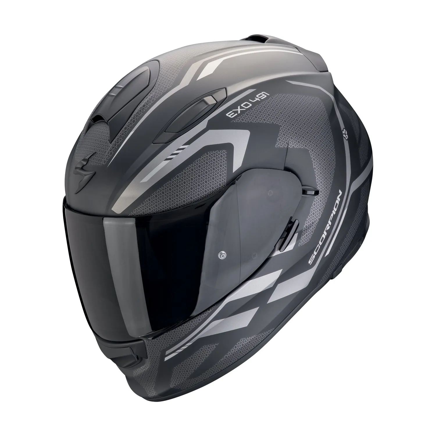 SCORPION Hjälm EXO-491 KRIPTA Mattsvart-Silver