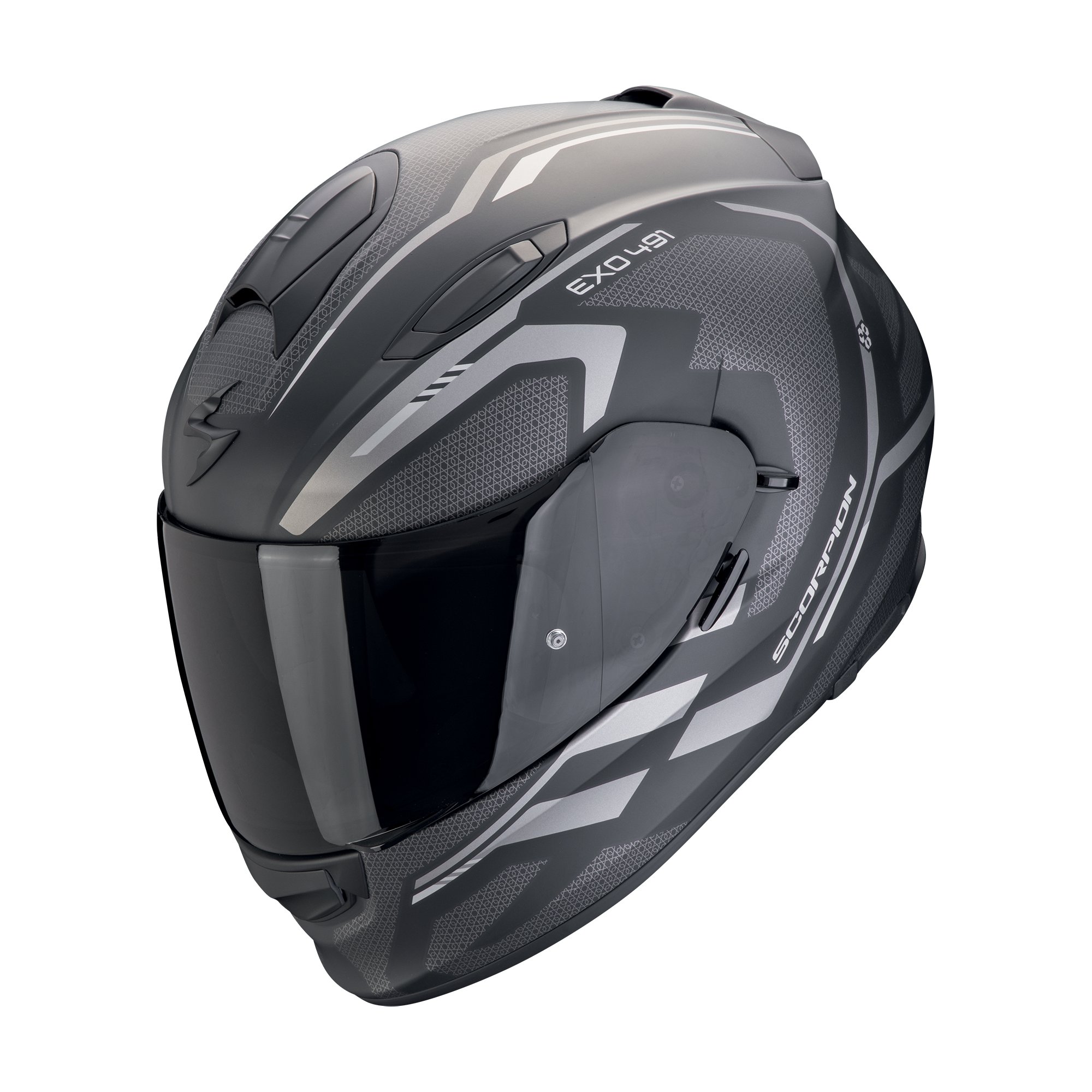 SCORPION Hjälm EXO-491 KRIPTA Mattsvart-Silver