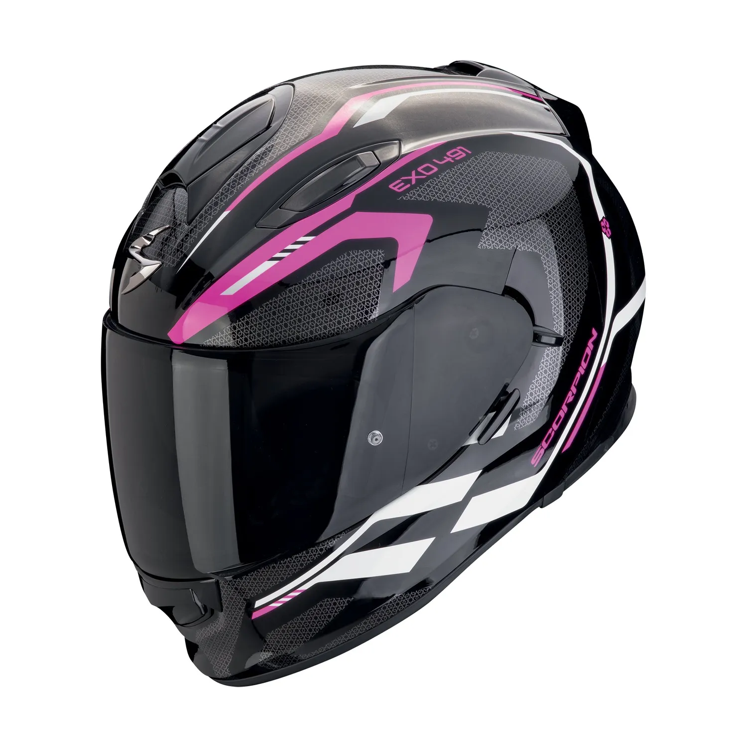 SCORPION Hjälm EXO-491 KRIPTA Svart-Rosa-Vit