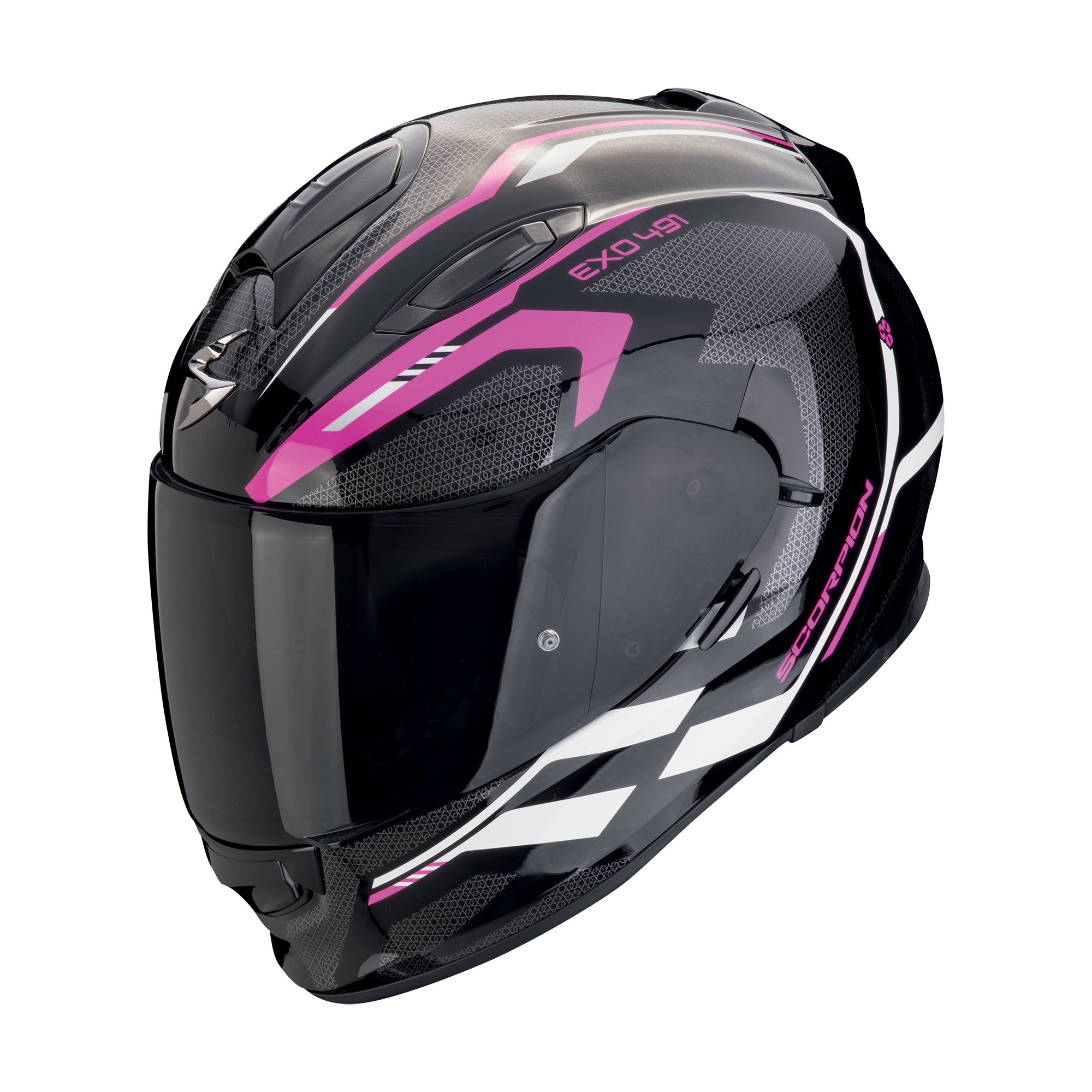 SCORPION Hjälm EXO-491 KRIPTA Svart-Rosa-Vit