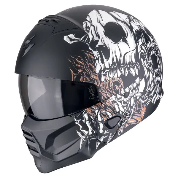 SCORPION EXO-COMBAT II GENESIS Matt Black-White-Gold L