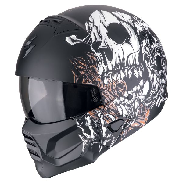 SCORPION EXO-COMBAT II GENESIS Matt Black-White-Gold L