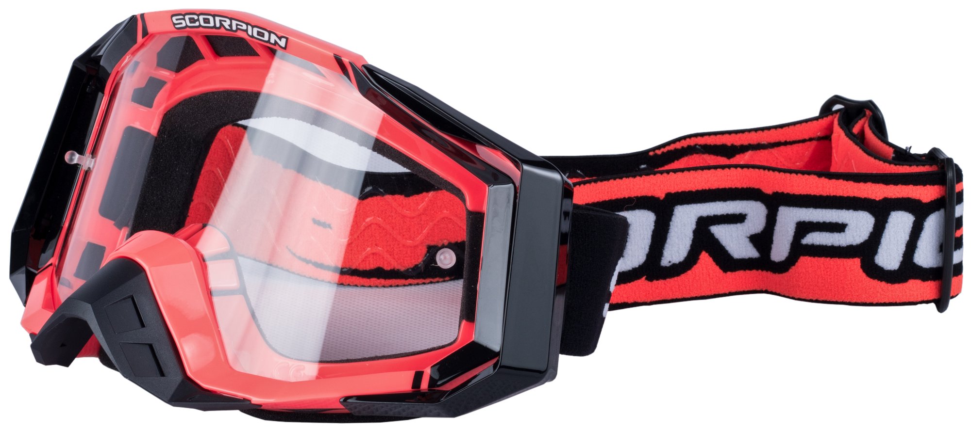 SCORPION Goggle svart/röd antifog klar